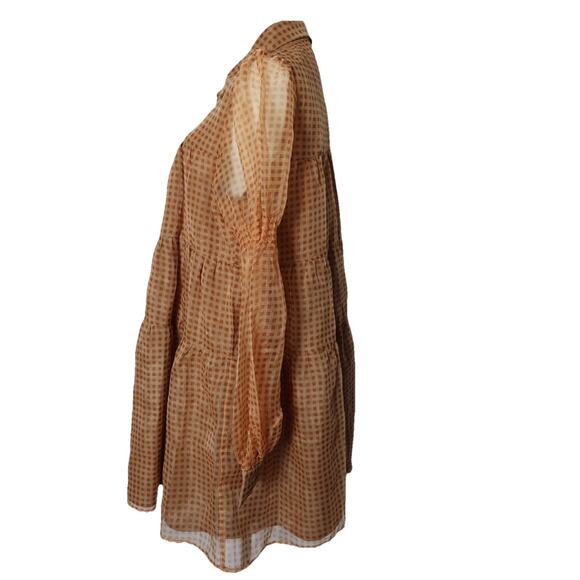 En Saison Gingham Organza Tiered Mini Dress Size M - Picture 6 of 14
